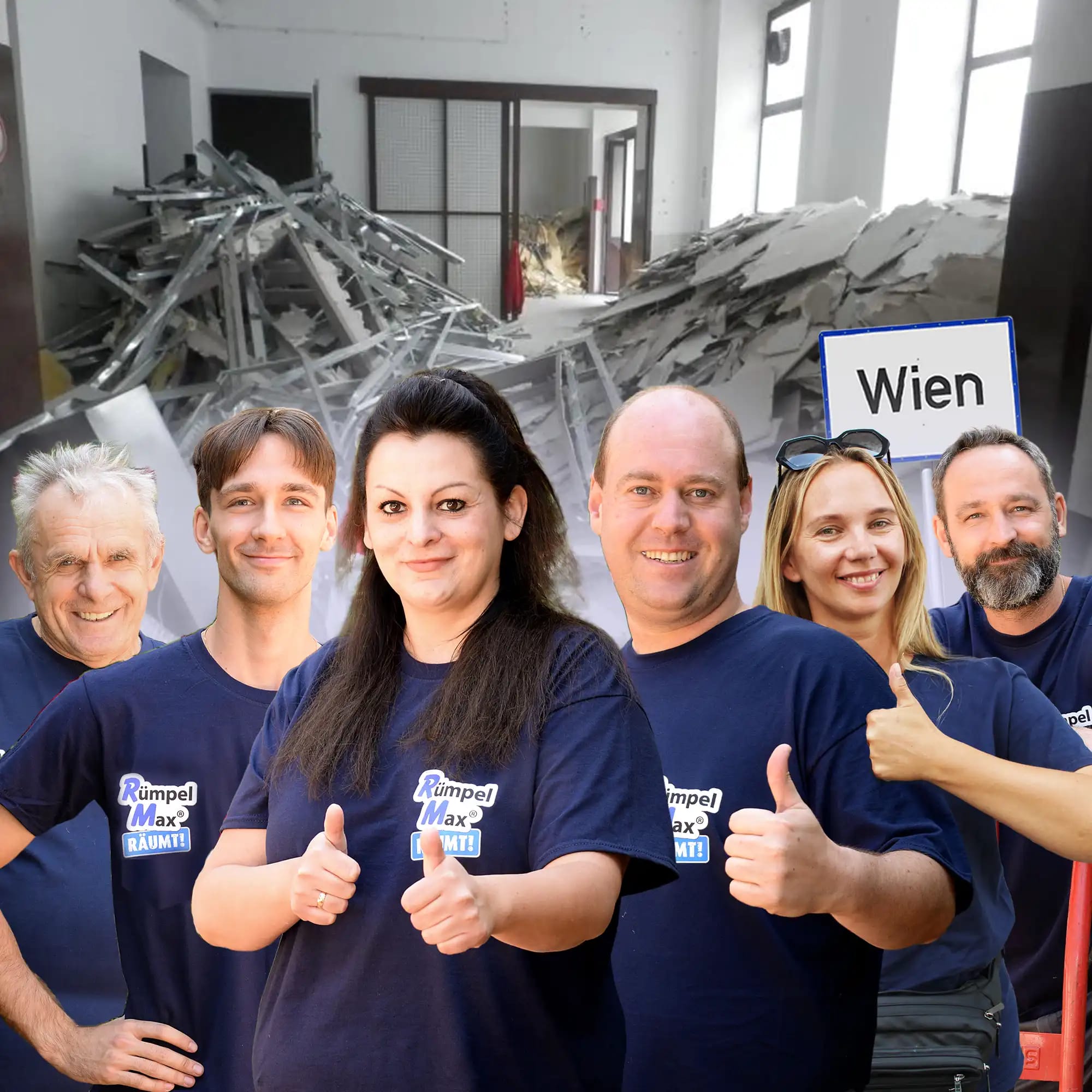 Team von Rümpel Max bei der Entrümpelung