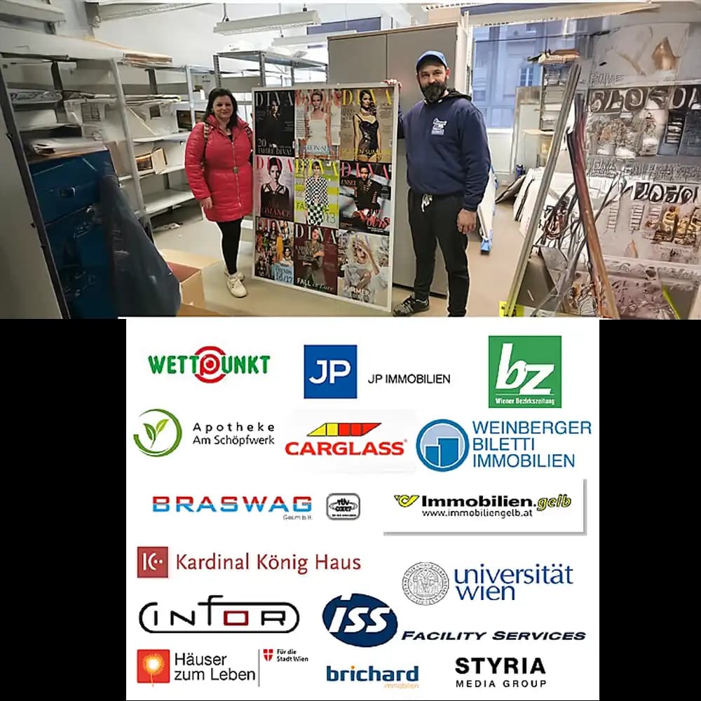 Firmenpartner von Rümpel Max bei der Betriebsauflösung in Wien